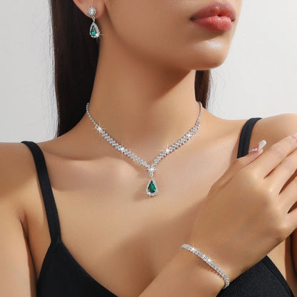 Wedding Jewelry Set for Women, Earrings, Necklace, Bracelet, Three-Piece Bridal Jewelry Set, Luxurious and High-End Accessories    Home Decor Supply | Online Retail | ShoreShopper.com