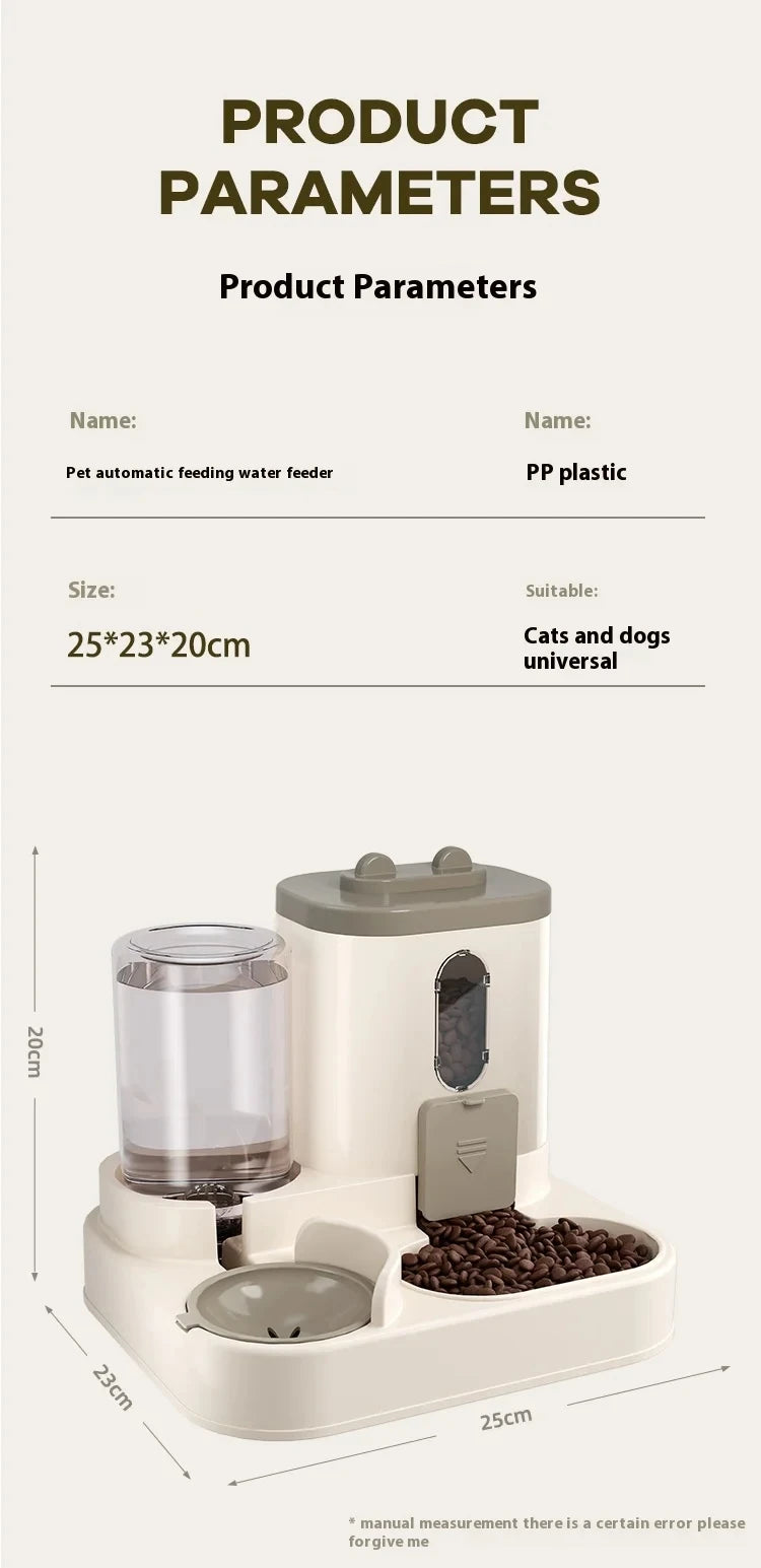 Dog & Cat Automatic Feeder & Waterer Set: Gravity Design, Leak-Proof, Spill-Proof, Anti-Slip, Easy to Clean, Built-In Food Bowl - ShoreCo.Shop