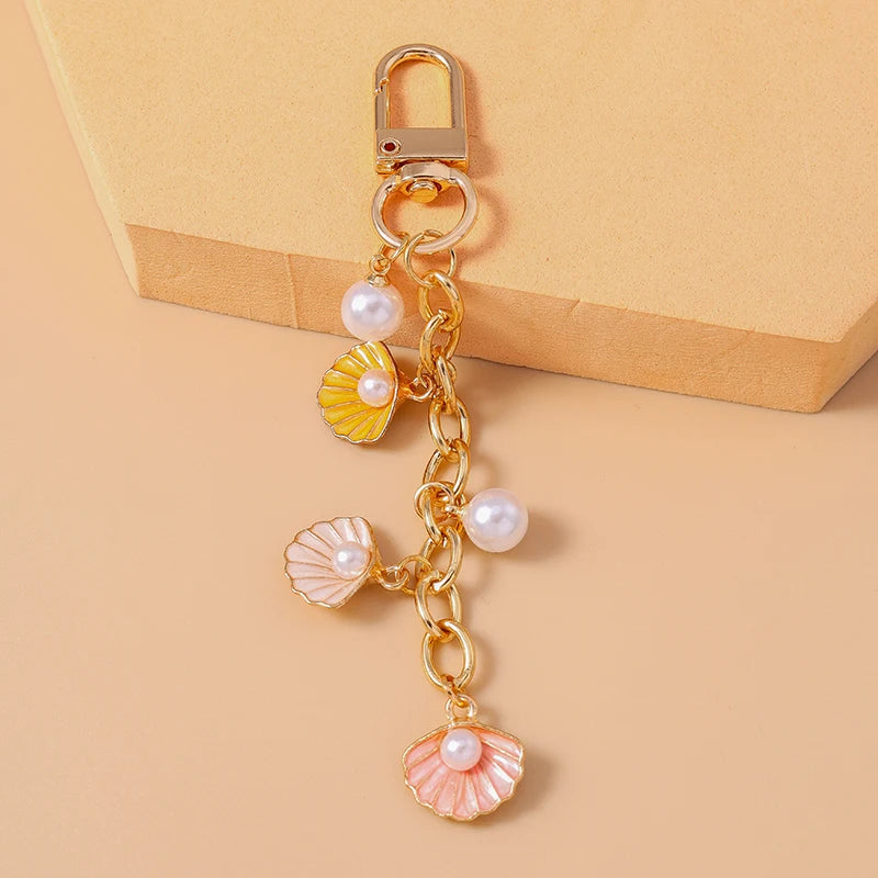 Fashion Summer Beach Shell Pearl Starfish Keychain for Women Men Car Key Handbag Purse Hanging Key Chains DIY Accessories    Your Coastal Marketplace | Shoreshopper.com