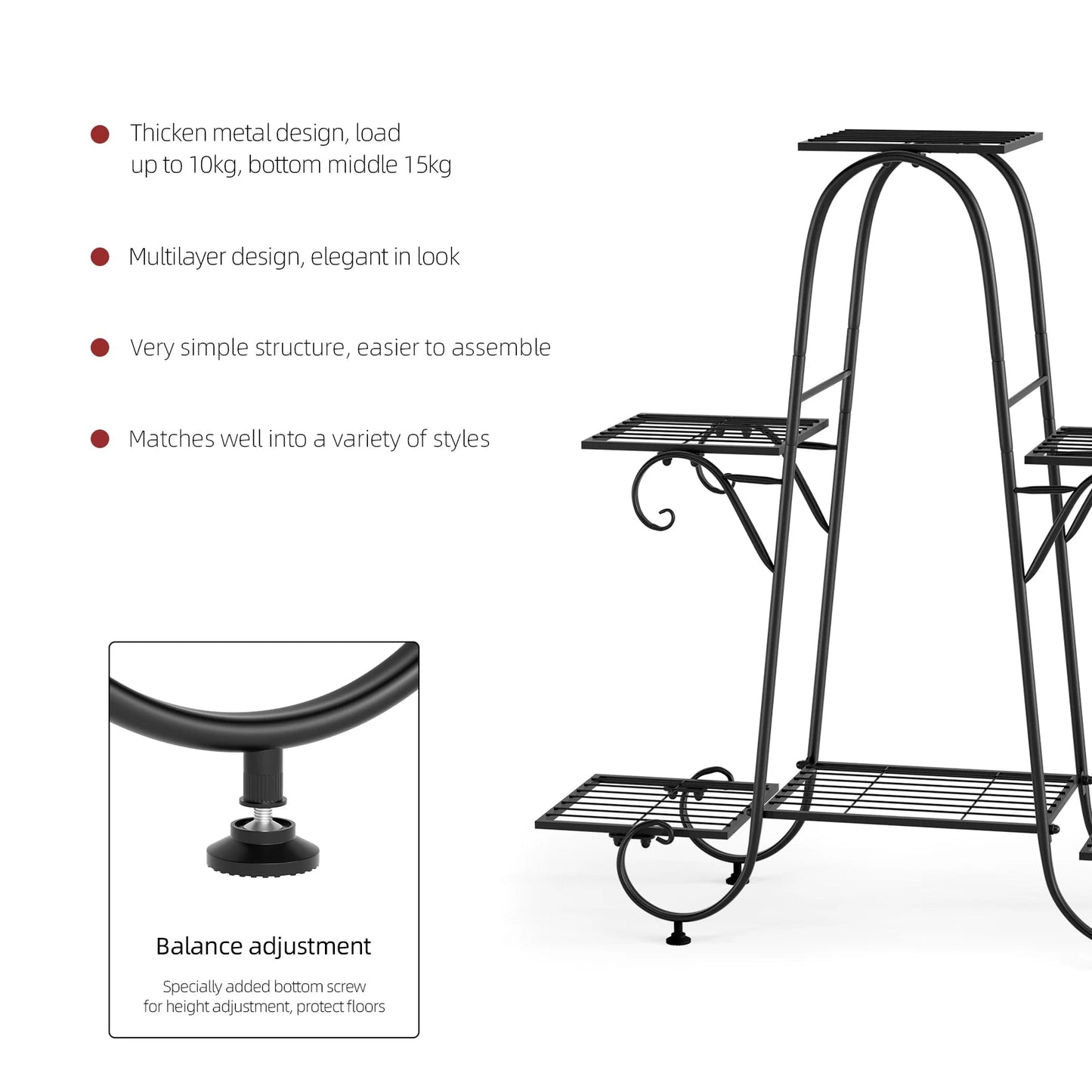 6 Tiers Metal Plant Stand Indoor Outdoor Flower Display Rack Holder    Home Decor Supply | Online Retail | ShoreShopper.com