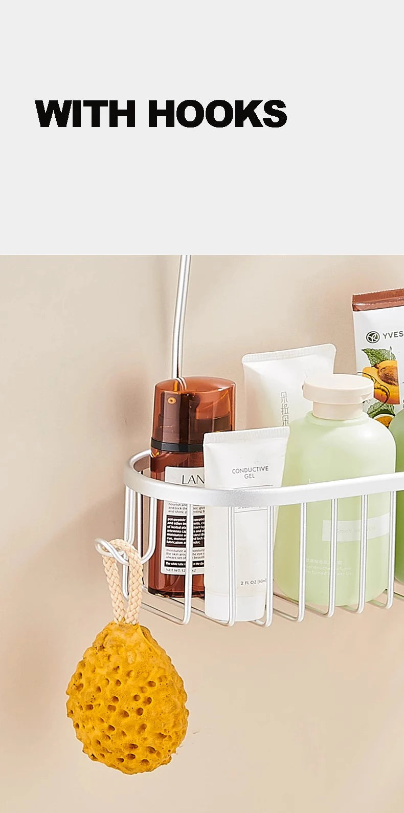 Aluminium Bathroom Shelf Without Drilling Shower Shelf Shelves Shampoo Holder Basket Storage Organizer Bathroom Accessories    Home Decor Supply | Online Retail | ShoreShopper.com