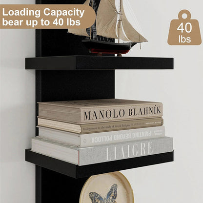 5 Layers Wall-Mounted Wood Bookshelf Storage Rack Board Shelf Organize Floating Shelf For Office Living Room Decor For Books    Home Decor Supply | Online Retail | ShoreShopper.com