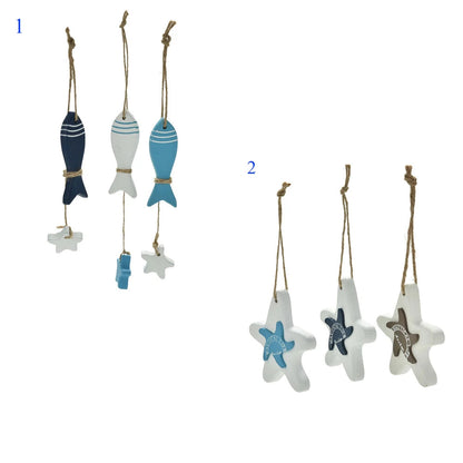 Mediterranean Style Marine Pendant Curtain Pendant Hanging Decor Starfish String Fish Nautical Decor Fish Skewer Crafts Pendant    Your Coastal Marketplace | Shoreshopper.com