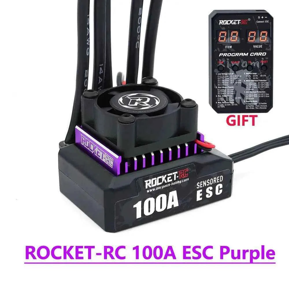 ROCKET RC 100A ESC w/ CH10 540 Motor 10.5T 13.5T 17.5T 21.5T Sensored Brushless Combo for 1/10 1/12 RC Drift Racing Car Parts