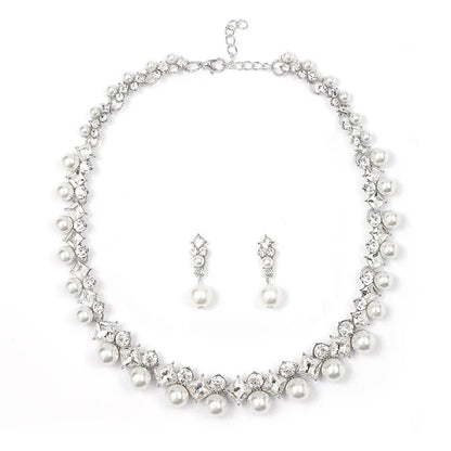New pearl gemstone jewellery woman necklace set for women jewelry sets light luxury Women's earrings lock bone chain alloy    Home Decor Supply | Online Retail | ShoreShopper.com