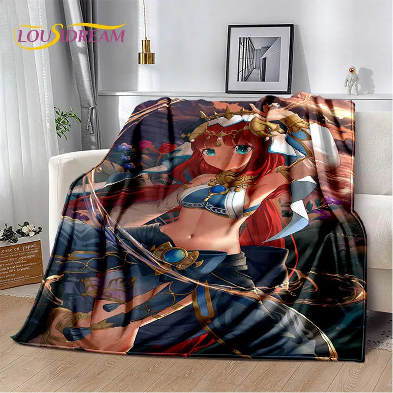 Genshin Impact Cartoon Game Soft Plush Blanket,Flannel Blanket Throw Blanket for Living Room Bedroom Bed Sofa Picnic Cover Kids    Your Coastal Marketplace | Shoreshopper.com