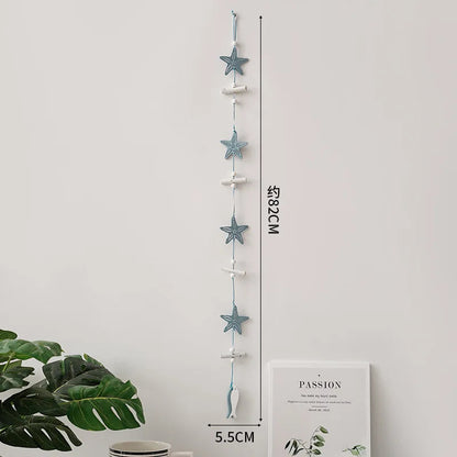 Wall Hanging Hand Made Mediterranean Starfish Hung Fish Nautical Decor Hang Wood Marine Pendant for Home Decoration קישוטי קיר    Your Coastal Marketplace | Shoreshopper.com