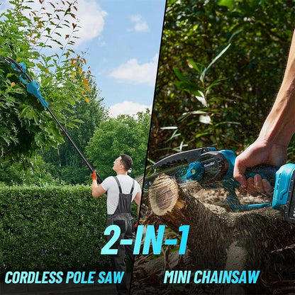 Seesii 6'' Brushless Electric Chainsaw 2 IN 1 Tree Trimming Branch Pruner Cutting Power Tools - ShoreCo.Shop