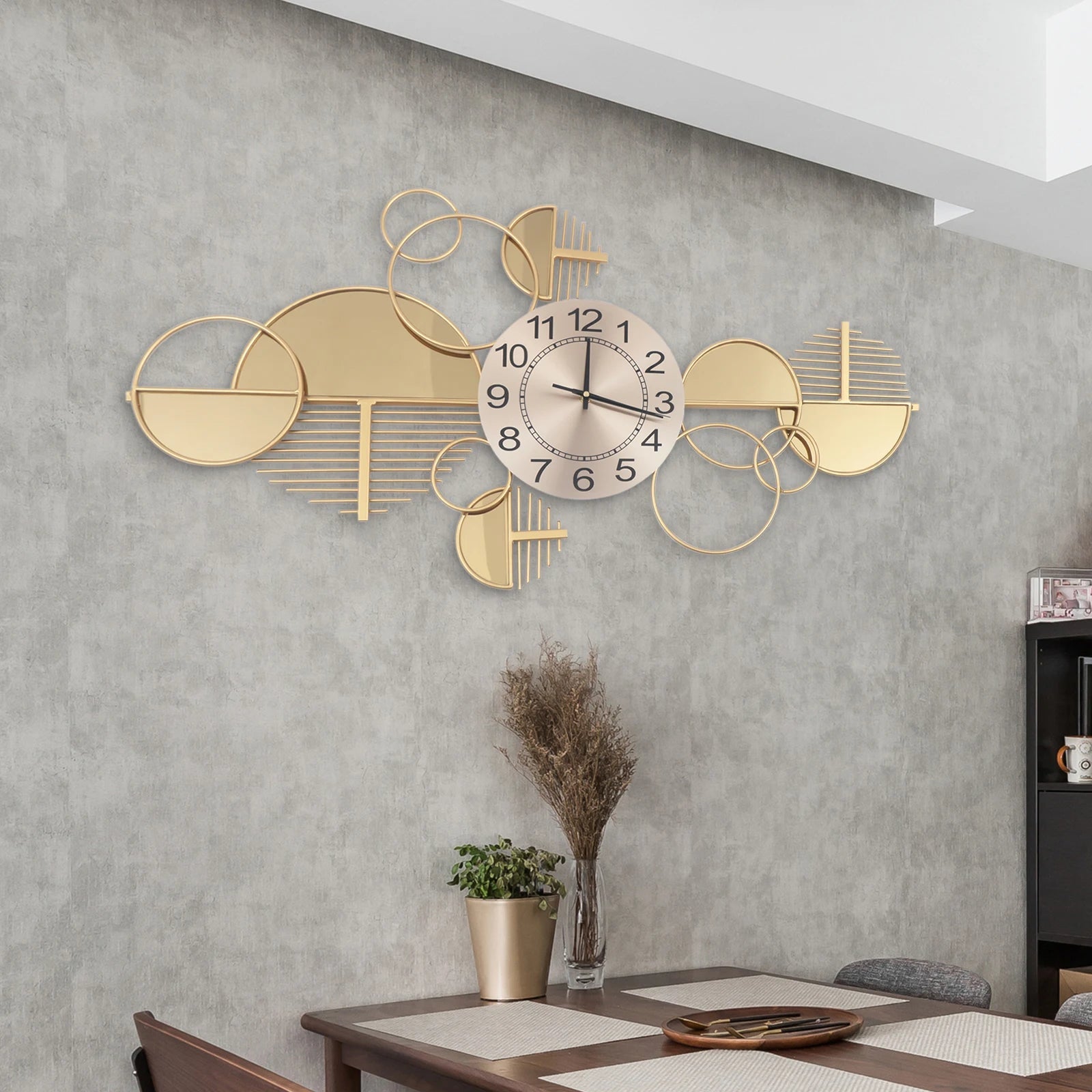 Gold Metal Creative Minimalist Style Decorative Clock    Home Decor Supply | Online Retail | ShoreShopper.com