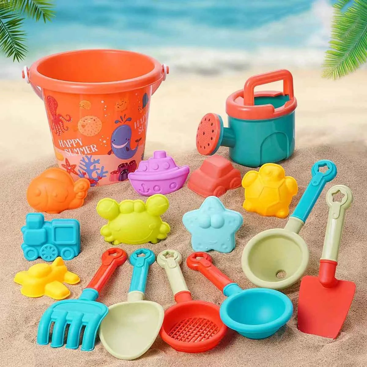 Children's beach toy set, summer toys, beach play, sand playing, digging tools, shovels, the perfect summer gift for children