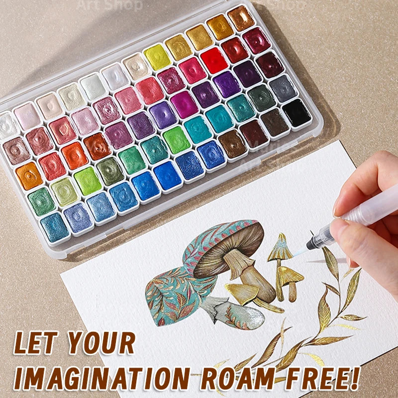 20/24/60/72 Colors Pearl Watercolor Pigment,Metallic,Shimmer,Glitter Solid Paint Mini Travel Portable Kit for Painting,Writing    Home Decor Supply | Online Retail | ShoreShopper.com