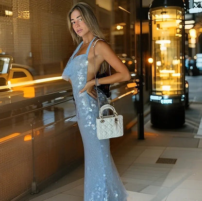 Beachwear Party Dresses For Woman Backless Evening Dress Sequin Solid Color Spaghetti Strap Patchwork Robe Simple Style Trendy    Your Coastal Marketplace | Shoreshopper.com