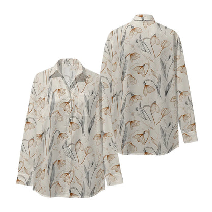 Women Luxury Floral Shirt Gradient Printed Blouse Elegant Button Up Long Sleeve Shirt for Office Casual Spring Summer Trend    Your Coastal Marketplace | Shoreshopper.com