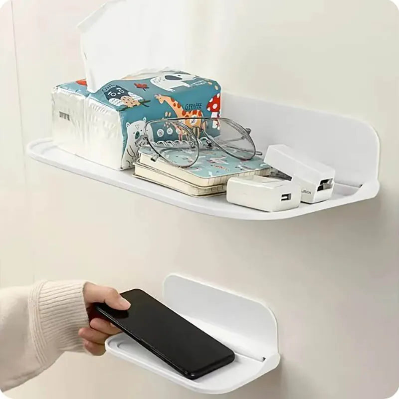 1pc Foldable Wall-mounted Shelf, For Bathroom, Toilet, Kitchen, Bedside, No Drilling Phone Storage, Wifi Router Storage    Home Decor Supply | Online Retail | ShoreShopper.com