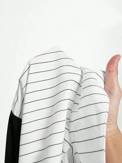 Women Elegant Striped Shirt Business Casual Office Blouse with Lapel Spliced Design Fashion Slim Fit Work Shirt    Your Coastal Marketplace | Shoreshopper.com