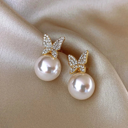 Upscale 14k Gold Jewelry Real Gold  Earrings Zircon Pearl Twist Luxury Stud Earrings for Women Brincos Pendientes Bijoux    Home Decor Supply | Online Retail | ShoreShopper.com