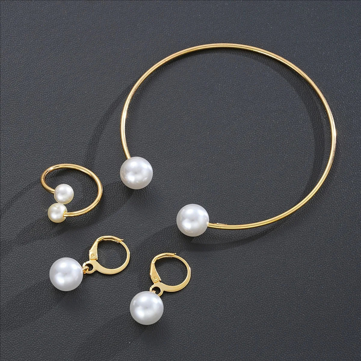 Female Jewelry Set Pearl Open Stud Earrings Bracelet Ring Women's Simple Luxurious High-end Sophisticated Accessories    Home Decor Supply | Online Retail | ShoreShopper.com