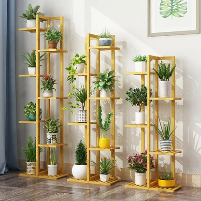 6/7 Pot Vertically Bamboo Flower Shelf Rack Plant Stand Pots Display Corner Shelving Home Indoor Outdoor    Home Decor Supply | Online Retail | ShoreShopper.com