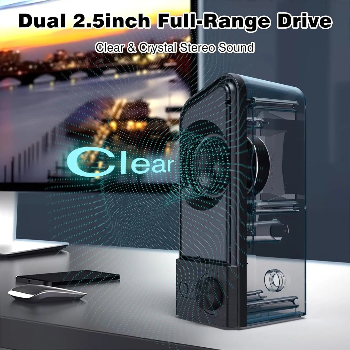 SENZER Computer Speakers-Gaming Speaker with Stereo Sound,PC Sound Bar for Laptop Desktop Monitor (Bluetooth & 3.5mm Aux)    Home Decor Supply | Online Retail | ShoreShopper.com