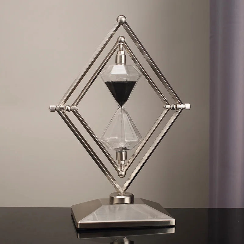 [Luxury Hourglass Timer] 30 Minutes Luxury Modern Geometric Hourglass Timer Ornament | Office Desk Decoration Display    Home Decor Supply | Online Retail | ShoreShopper.com
