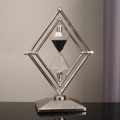 [Luxury Hourglass Timer] 30 Minutes Luxury Modern Geometric Hourglass Timer Ornament | Office Desk Decoration Display    Home Decor Supply | Online Retail | ShoreShopper.com