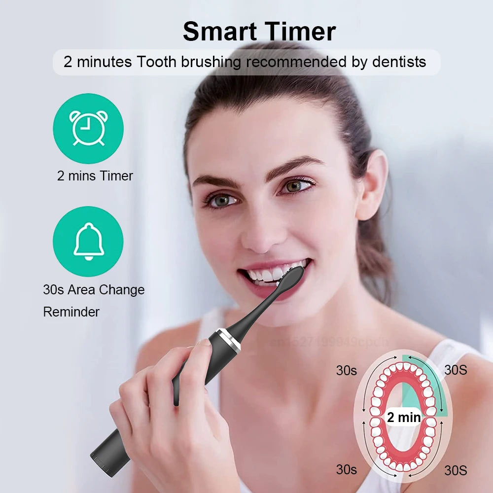 Electric Toothbrush Sonic Electric Toothbrush For Teeth Brushes Vibration Dental Tooth Cleaner USB Rechargeable Tooth Brush Case - ShoreCo.Shop