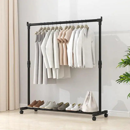 Clothes Rack With Wheels Metal Telescopic Adjustable Laundry Shop Living Room Bedroom Garment Rack Heavy-duty Standing Hanger    Home Decor Supply | Online Retail | ShoreShopper.com