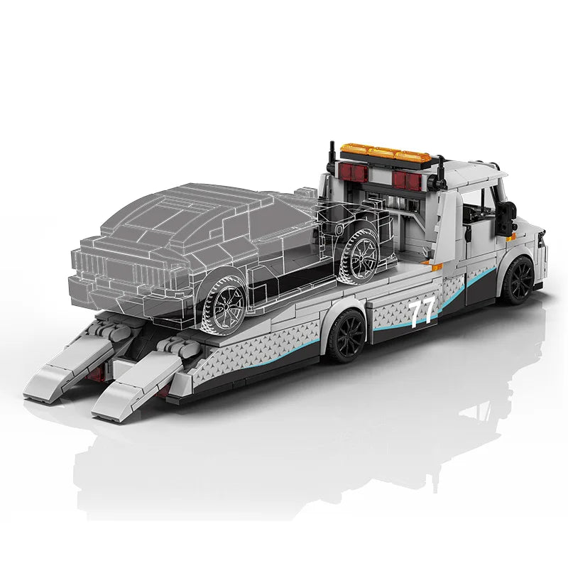 672Pcs Modified Trailer Building Blocks MOC Car Transporter Flatbed Tow Truck Vehicle Recovery Hauler Boys Festival Party Gifts - ShoreCo.Shop
