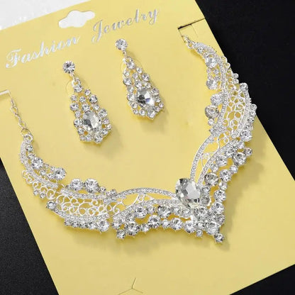 Luxurious Wedding Jewelry Sets for Bridal Bridesmaid Jewelery Drop Earring Necklace Austria Crystal Wholesale Gift    Home Decor Supply | Online Retail | ShoreShopper.com