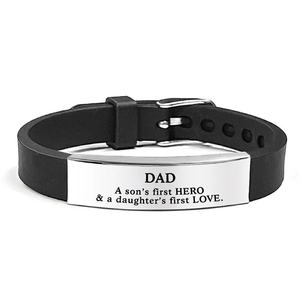 Father's Day Gifts Inspirational Quote Bracelets Stainless Steel Wristband Family Bracelets Adjustable Bracelet for Father    Your Coastal Marketplace | Shoreshopper.com