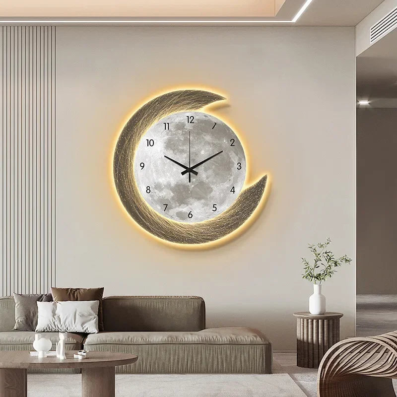 20in LED Light Wall Clock Dining Room Living Moon The Earth Modelling Silent Movement Bedroom Clock Wall Decoration Home Gifts    Home Decor Supply | Online Retail | ShoreShopper.com