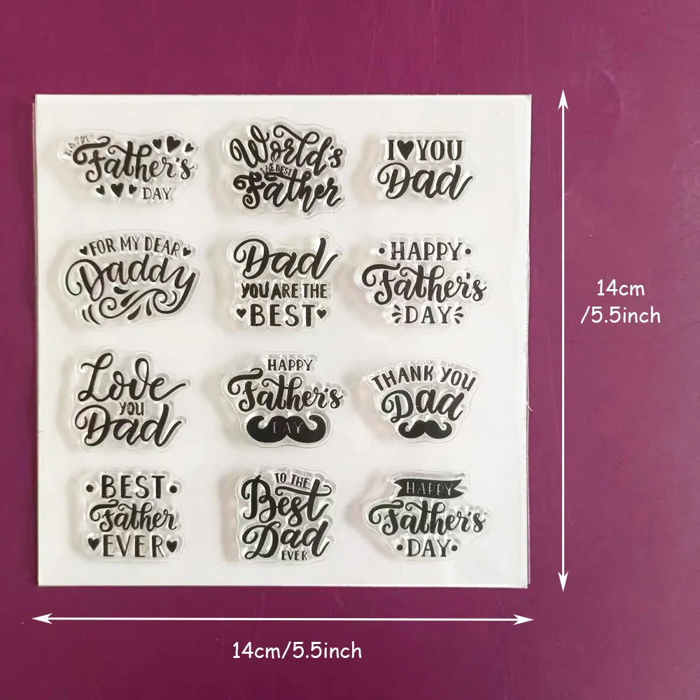 Father's Day & Birthday Clear Stamps Set Sentiment & Party Element Stamps for Card Making, Scrapbooking Wedding & Celebration DI    Your Coastal Marketplace | Shoreshopper.com