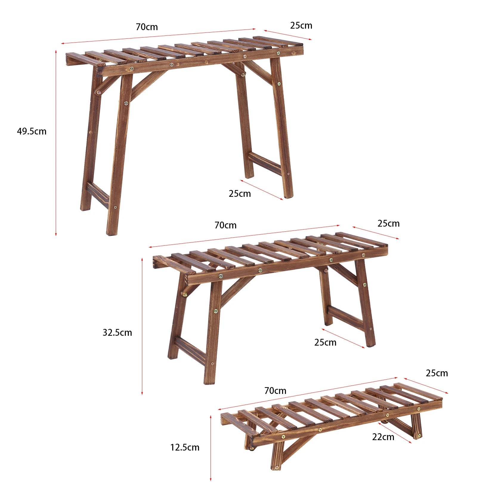 Large 3 Tier Step Plant Stand Wood Ladder Shelf Garden Display for Patio Indoor Outdoor Flower Pot Shelf    Home Decor Supply | Online Retail | ShoreShopper.com