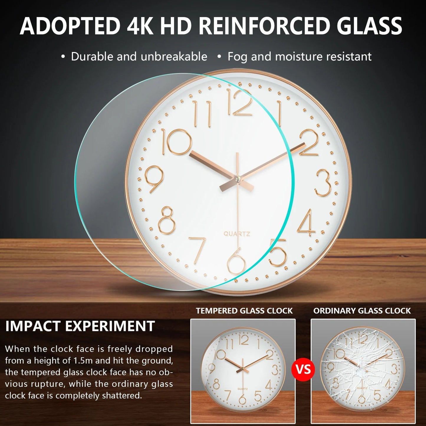 Minimalist Quartz Wall Clock Cubic Digital Clock Modern Style Silent Non Ticking Living Room Bedroom Office Clock 8/10/12 Inch    Home Decor Supply | Online Retail | ShoreShopper.com