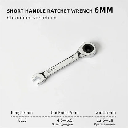 6-19mm Short Handle Quick Ratchet Wrench 72 Teeth Multi Functional Portable Short Dual-use Plum Blossom Small Wrench Hand Tools    Home Decor Supply | Online Retail | ShoreShopper.com