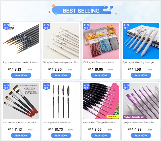 10 Pcs Paint Brushes Set Bristle Hair Professional Drawing Long Rod Painting Brush Oil Acrylic Watercolor Art Supplies    Home Decor Supply | Online Retail | ShoreShopper.com