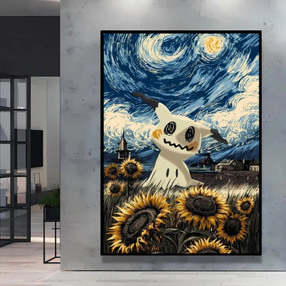 Van Gogh Style Pokemon Pikachu Wall Decoration Multiple Characters Are Available Creating A Unique Artistic Space for Your Home    Home Decor Supply | Online Retail | ShoreShopper.com