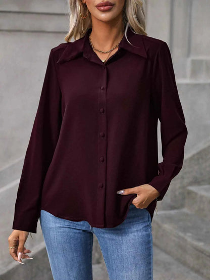 Women Shirt Blouse New Long Sleeve Turn Down Collar Solid Casual Shirt Blouse Women Tops Blouses Shirts Blusas Para Mujer
