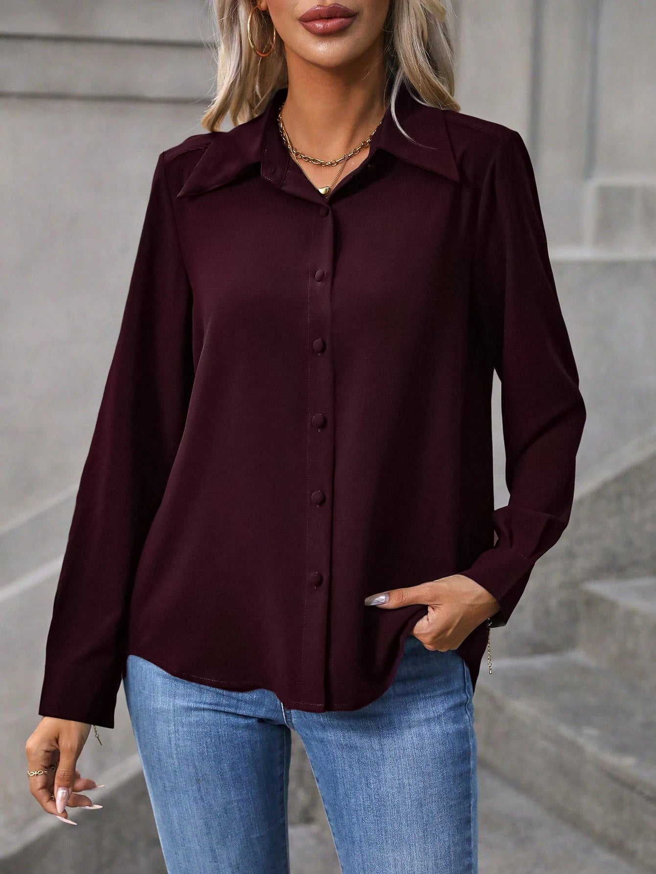 Women Shirt Blouse New Long Sleeve Turn Down Collar Solid Casual Shirt Blouse Women Tops Blouses Shirts Blusas Para Mujer    Your Coastal Marketplace | Shoreshopper.com