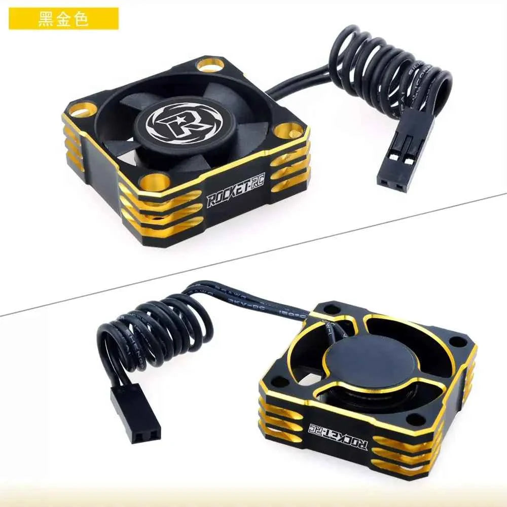 ROCKET-RC 25/30/35/40/50mm V2 Metal Cooling Fan 32000/28000/21000/16000/10000RPM for 1/8 1/10 1/12 RC Car 540/550/3650 Motor ESC