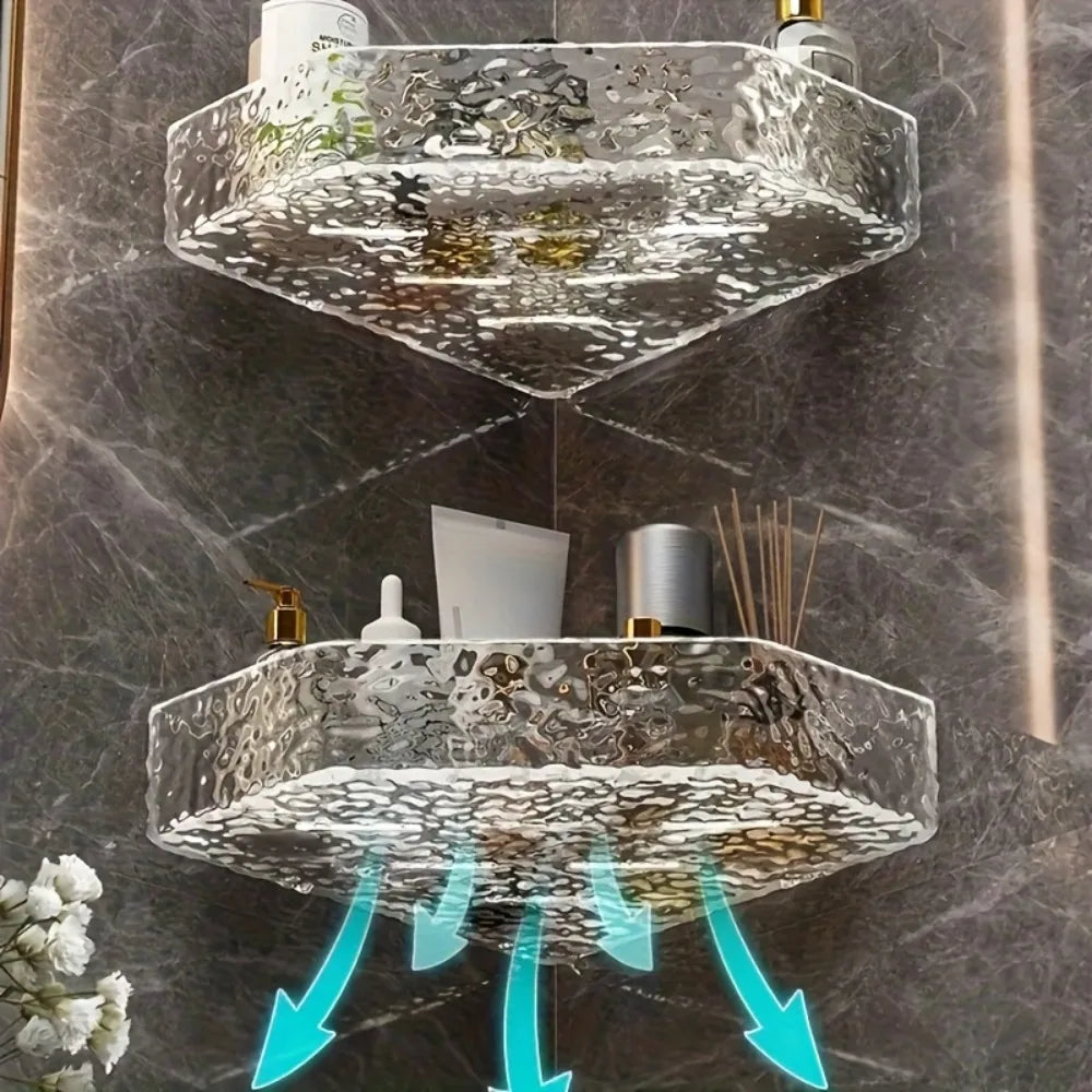 Wall Mount Corner Shelf Glacier Design Clear Bathroom Shelf for Shampoo Soap Storage Organizer Shower Caddy Bathroom Accessories    Home Decor Supply | Online Retail | ShoreShopper.com