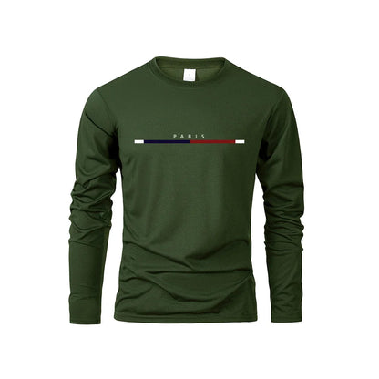 Men's Long Sleeve T Shirts of PARIS Printing Solid Color Casual Tops Autumn High Quality Loose T-Shirt Men Classic Clothing    Home Decor Supply | Online Retail | ShoreShopper.com