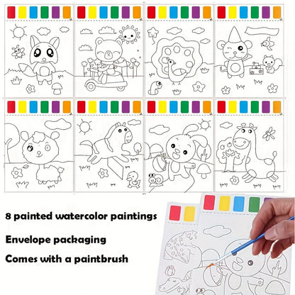 A Set of Art Tools, Including 8 Pieces of Art Paper, 8 Brushes,and 6 Colors of Paint,Suitable for Students and DIY Handmade Sets    Home Decor Supply | Online Retail | ShoreShopper.com