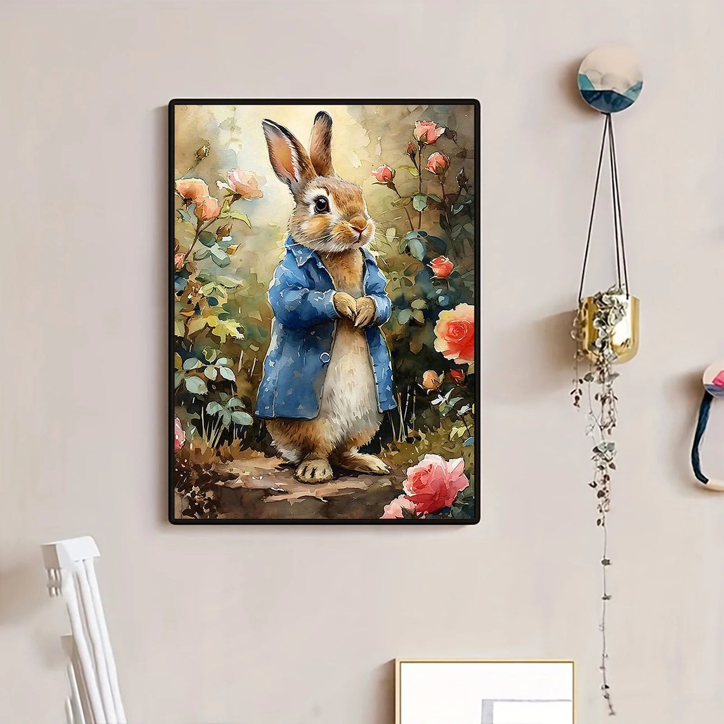 Elegant Rabbit Canvas Art for Living Room & Bedroom – Light Luxury Decor, 11.81x15.75in Wall Hanging Painting    Home Decor Supply | Online Retail | ShoreShopper.com
