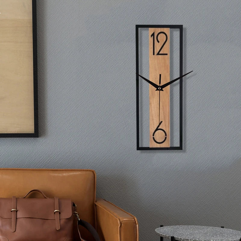 Rectangular wood grain wall clock for quiet decoration in homes and offices used in living rooms bedrooms and dining rooms    Home Decor Supply | Online Retail | ShoreShopper.com