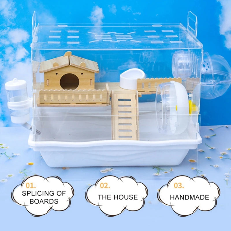 Hamster Habitat Décor Wooden Double-Layer Platform with Ladder Durable Pet Toy Accessory for Gerbil Guinea Pig and Small Animals    Home Decor Supply | Online Retail | ShoreShopper.com