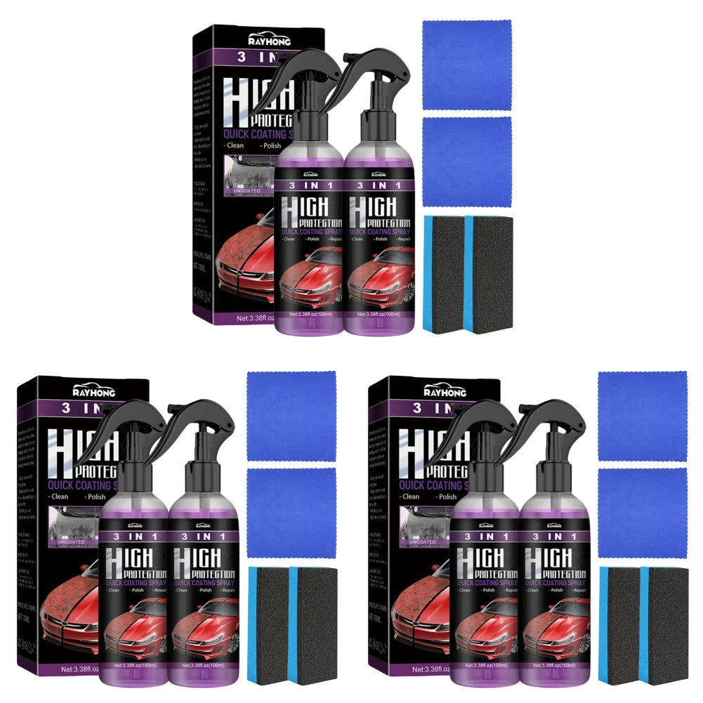 3 In 1 Car Ceramic Coating Spray High Protection Shine Armor Ceramic Car Wash Car Shield 30/100ml Polishing Spraying Wax Tools    Home Decor Supply | Online Retail | ShoreShopper.com