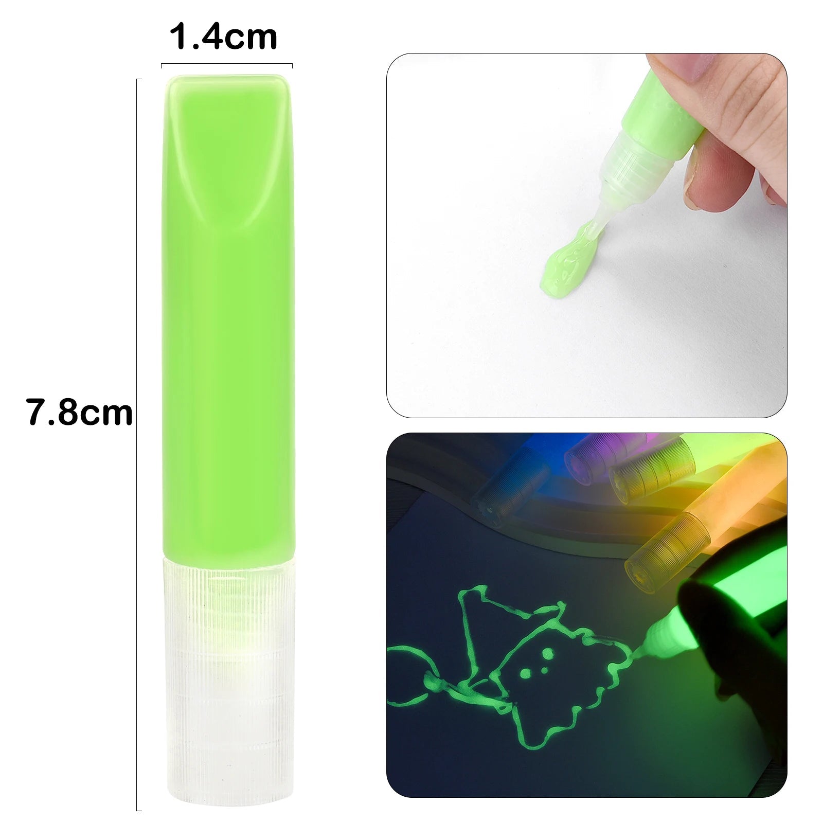 6ml/pc Luminous Pigment Paint Bright Fluorescent Paint Glow In Dark Acrylic Painting Water Color Artwork Party    Home Decor Supply | Online Retail | ShoreShopper.com