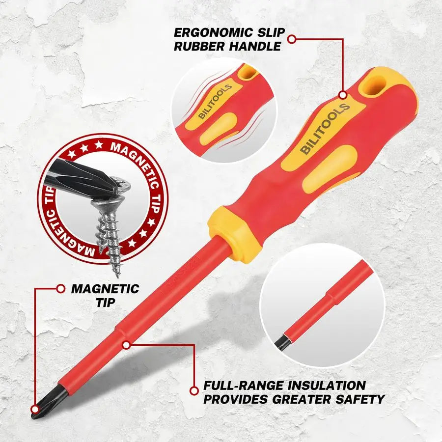 Insulated Screwdriver amp Pliers Set, 1000V Electrical Tools for Electrician Magnetic Phillips Slotted Pozidriv Tips    Home Decor Supply | Online Retail | ShoreShopper.com