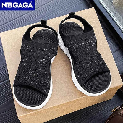 Women's Summer Shoes Breathable Open Toe Wedge Sandals Lightweight Outdoor Comfortable Ladies Casual Walking Sandals